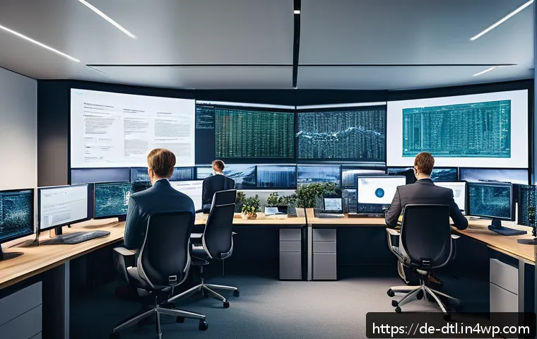 안전한 데이터 전송을 위한 프로토콜 - A modern office environment with diverse German professionals collaborating on cybersecurity project...